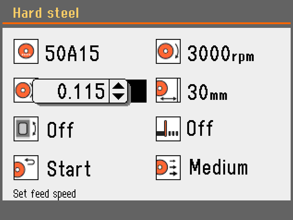 Feed speed